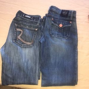 2 Pairs of Rock & Republic Jeans Sz 28
